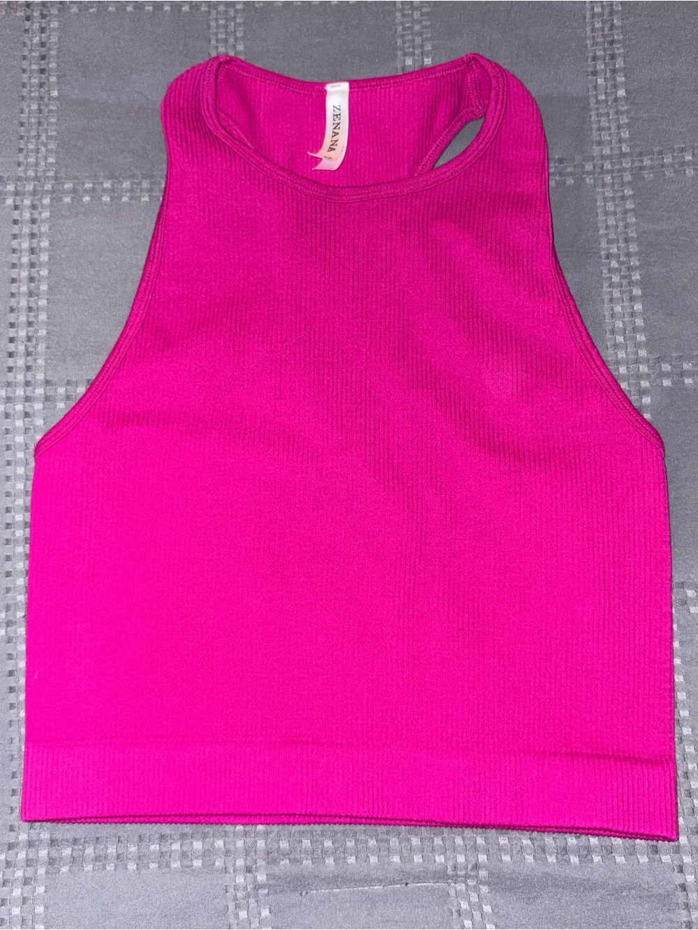 Zenana Fuchsia Ribbed High-Neck Brami